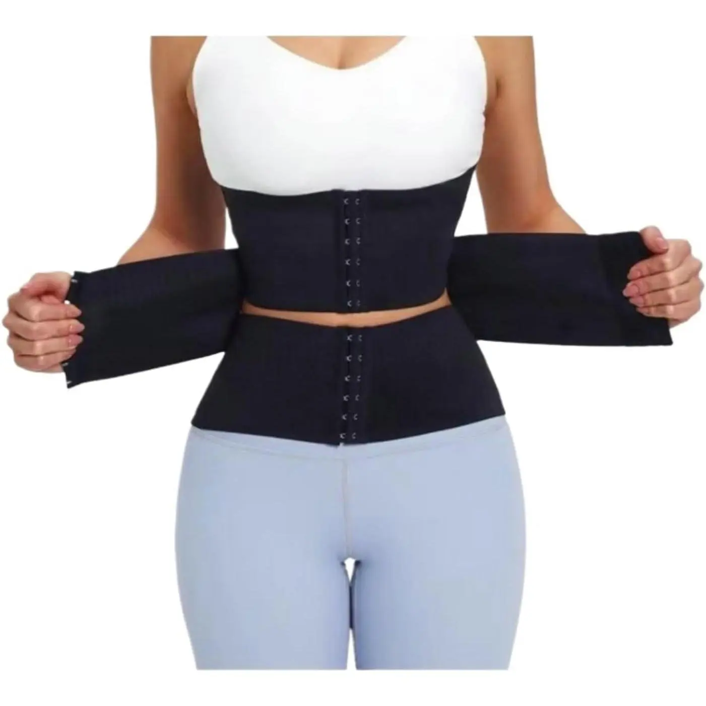 Women's 3-Strap Waist Trainer, Lightweight Mesh Tummy Control Shapewear with No-Roll Steel Bones for Back Support, Adjustable Activewear for Waist Training & Gym Use, Fabric, Sportswear, Waist Trainers