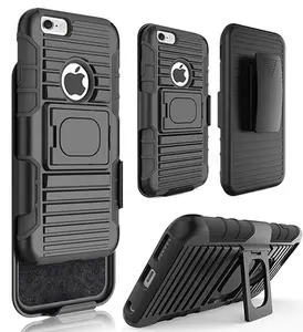 NAKEDCELLPHONE BLACK GRIP RING CASE COVER + BELT CLIP HOLSTER STAND FOR APPLE iPHONE 6/6s PLUS (5.5")