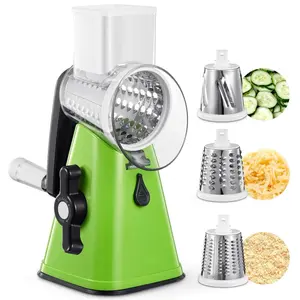 Rotary Vegetable Slicer with Three Roller Blades, Efficiently Slice Cheese, Carrots, Cucumbers, Nuts, Ideal Kitchen Tool for Food Prep, Kitchen Gadgets