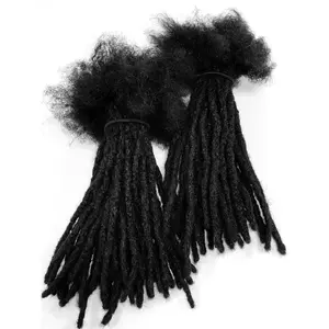Real Human Hair Dreadlocks Loose Ended Afro Kinky Medium 1/4" 10 Locs Handmade Natural Grown Locs for Length & Repairs