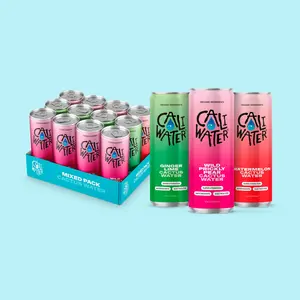 Caliwater Organic Nopal Cactus Water Variety Pack, Ginger Lime & Wild Prickly Pear & Watermelon, 12 fl oz Cans (Pack of 12)