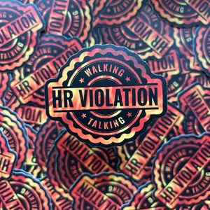 HR Violation, Hard Hat Sticker, Auto Sticker HR Violation, Hard Hat Sticker, Auto Sticker