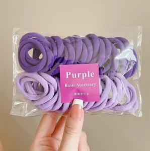 50pcs Women Solid Hair Ties, Casual Elastic Ponytail Holders, Daily Mardi Gras Hair Rubber Bands, Hair Accessories