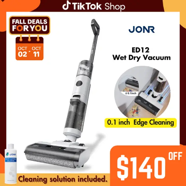 JONR ED12 2-in-1 Smart Vac Mop – Powerful Wet Dry Vacuum with Cordless Handheld Design, Self-Propelled, Self-Cleaning, Lightweight and Durable, Great