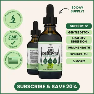 Liquid Chlorophyll Supplement | 1500 mg | 30 Days Supply | Promotes Natural Sustained Energy, Healthy Digestion | Support Natural Detoxification, Immune Health | Double Wood Supplements