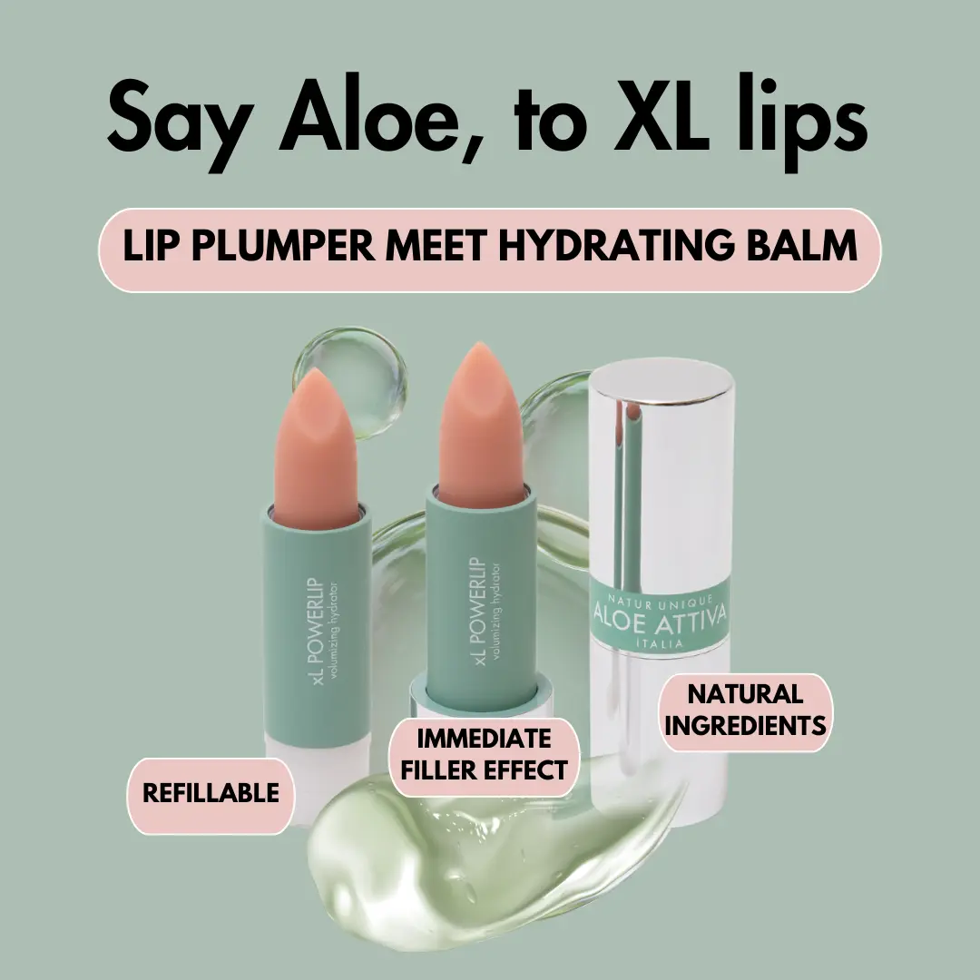 Aloe Attiva xL POWERLIP Refillable Peptide Lip Treatment | Volumize, Hydrate & Plump Lips Naturally | Eco-Friendly Lip Care