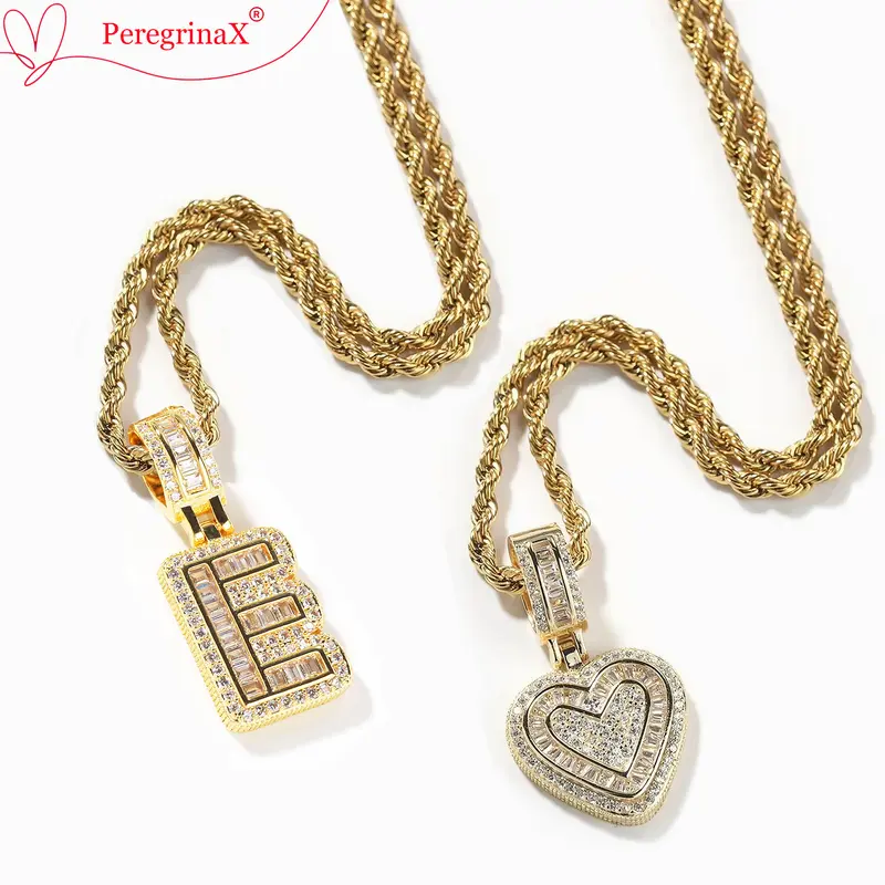 Women's 2-Piece 14 Karat Gold Plated Heart & Letter Jewelry Set - Gold Plated Pendant, Shining Trendy Gifts for Girlfriend, Jewelry Pendant