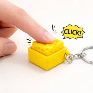 Cheese Clicker Fidget Keychain, Cheese Keyboard-Style Sensory Toy for Stress Relief, Anxiety & ADHD, Decompression Gift for Kids