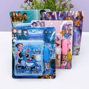 Huntrx Cartoon Mini Notebook Set, Random 1 Piece with Pen Clip, High-Profile Student Gift, Cute Stationery Kit, Ip Merchandise