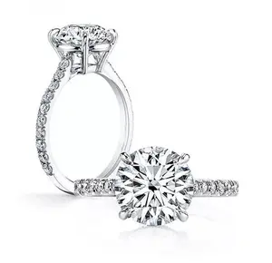 3.5ct 925 Sterling Silver Round Solitaire CZ Wedding Engagement Ring Size 2.5-15 S6835