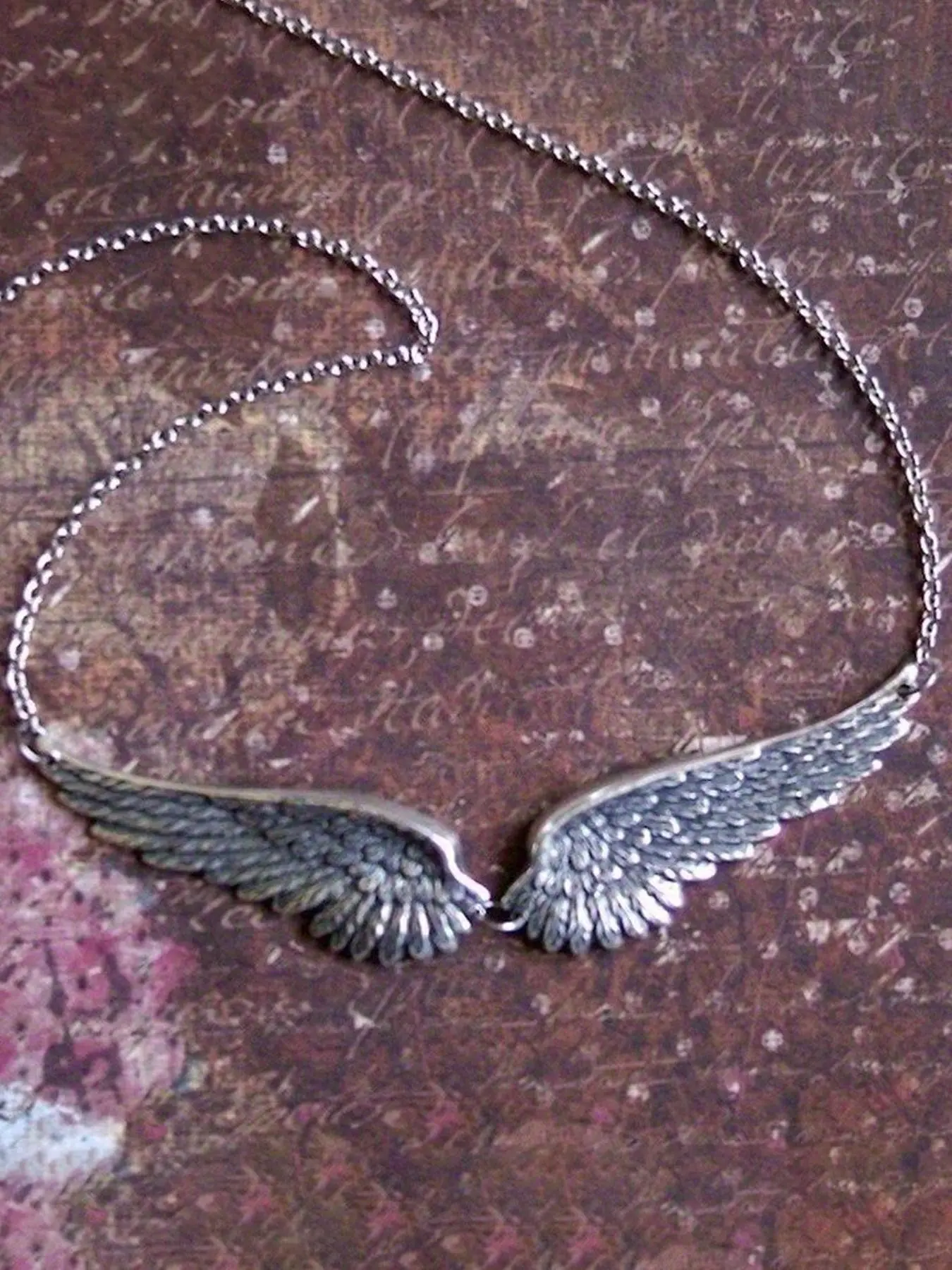 Gothic Vintage Angel Wings Costume Jewelry Necklace, Punk Style Animal Design, Zinc Alloy Chain, Unique Party Jewelry for Women, All Seasons Wear, Fashion Accessories
