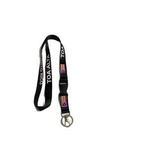 Puerto Rico Towns lanyard with flag. Black