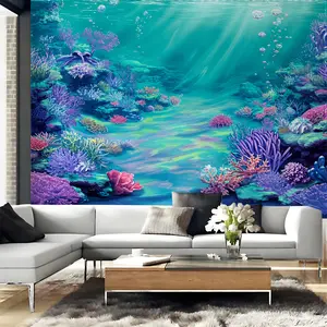 2D Flat - 2D Flat-Printed Tapestry Coral Colorful Quick Drying Gaming Room Mural Painting Tapestry Aesthetic Anti-Pilling Summer Wall Art Tapestry Decor Gift Recipients Prom Exhibition Hall Kawaii Classmates High Quality