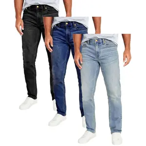 Men's 3 Pack Flex Stretch Slim Straight Jeans 5 Pockets Denim Fabric Breathable Comfortable Daily Wear Menswear Pants