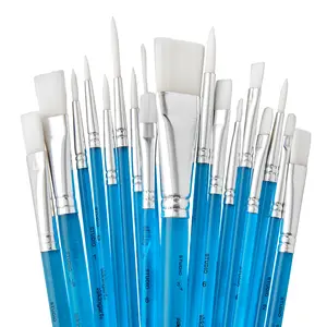 Studio Mixed Media White Nylon Brush Set – 18 pc