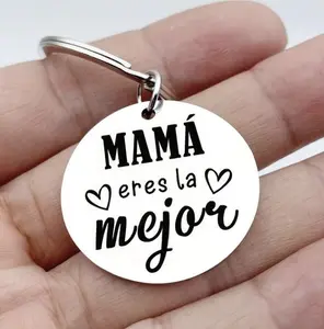 Women's Cute Spanish Stainless Steel Keychain with Appreciation Note, Durable Fashion Accessory, Ideal Mother's Day & Birthday Gift for Mom Mama