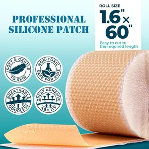 Reusable Silicone Patches (1.6" x 60" Roll, 1.5 Meters) – Breathable and Waterproof, Protects Skin from Friction - Suitable for Acne, Chest, Makeup, Concealment, and More Uses