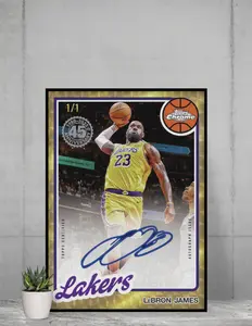 Topps Chrome LeBron James 1/1 Auto 12x17 Poster Los Angeles Lakers