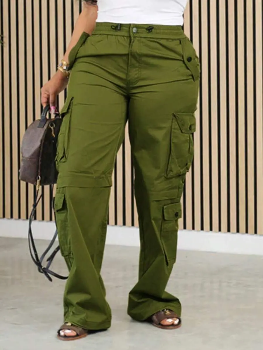 Chicsale Womens Cargo Pants With Large Pockets Streetwear Style Comfortable Fit And Versatile Design Ideal For Casual Outings And Everyday Wear Perfect For Fashion Forward Women
