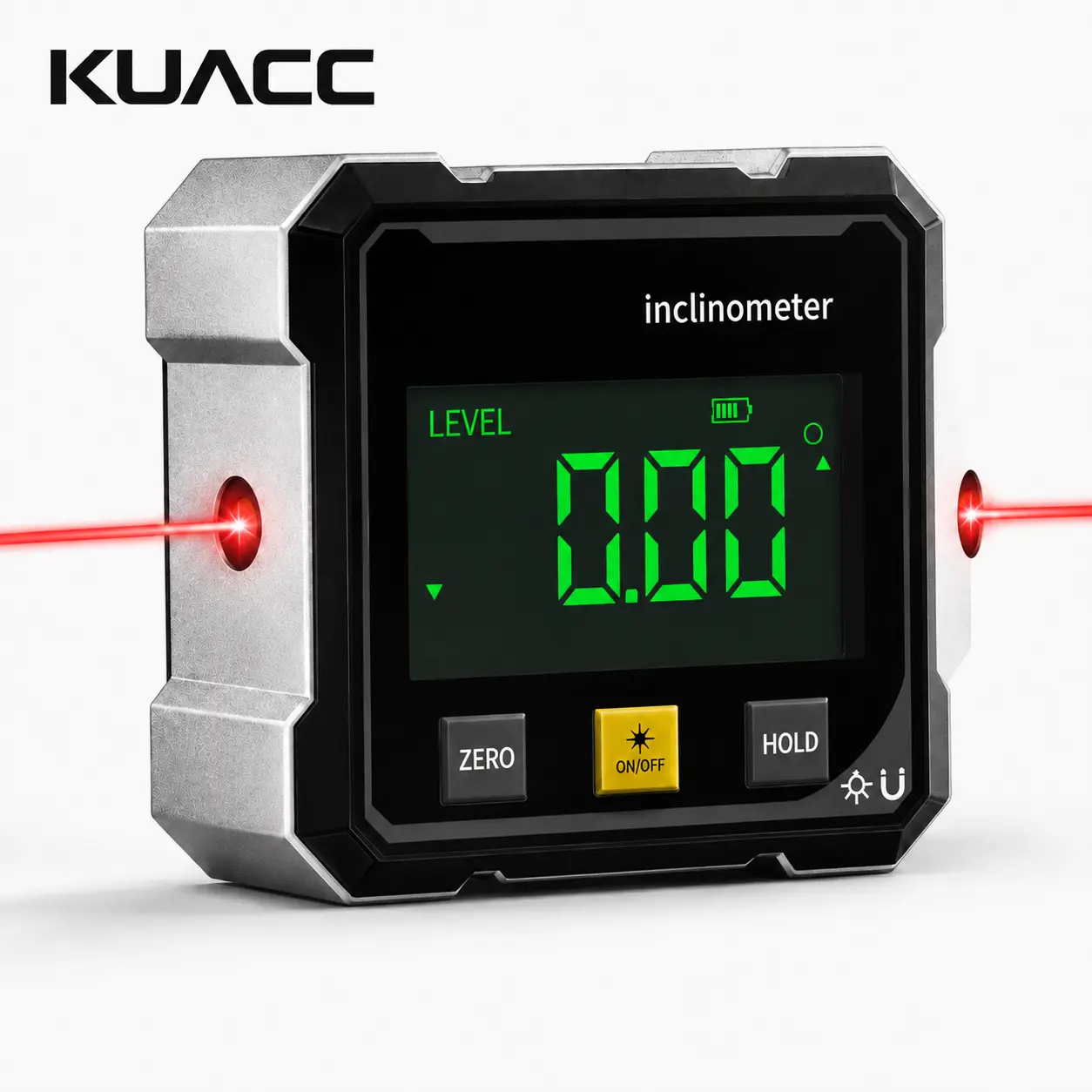 Digital Angle Finder with Dual Laser Guide, 360° Magnetic Rechargeable Angle Gauge for Woodworking, Construction, Table Saw & Machinery