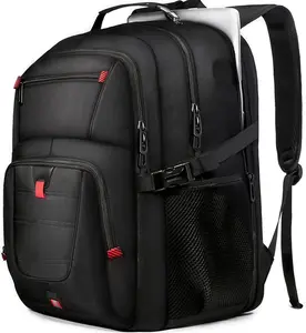 50L large Backpack, Large Backpack 17 inch Quality Laptop Backpack for Men, Durability Extra Large Storage space Sturdy TSA Friendly with Port College School Rucksack Bag Gifts for Him Men Women, Black