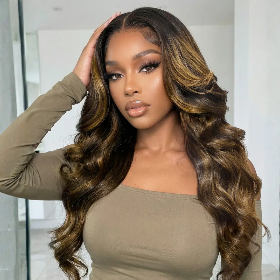 UNice Glueless Balayage Highlight Body Wave Wig Pre-cut 7x5 HD Lace Human Hair Wigs Friendly for Beginner Ready to Go  summerwins, Wigs Human Hair, Glueless Wigs