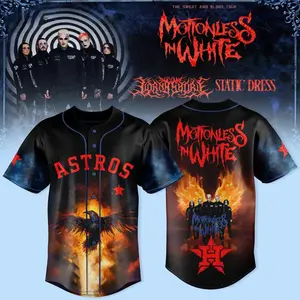 Rock Metal Baseball Jersey Gothic Fire Raven Graphic Fan Shirt Unisex Black Button Up Jersey