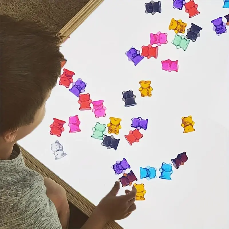 Colorful Translucent Counting Bear Toy (50pcs/set), Educational Math Counting Toy Montessori Toy for Children, Math Learning Tools