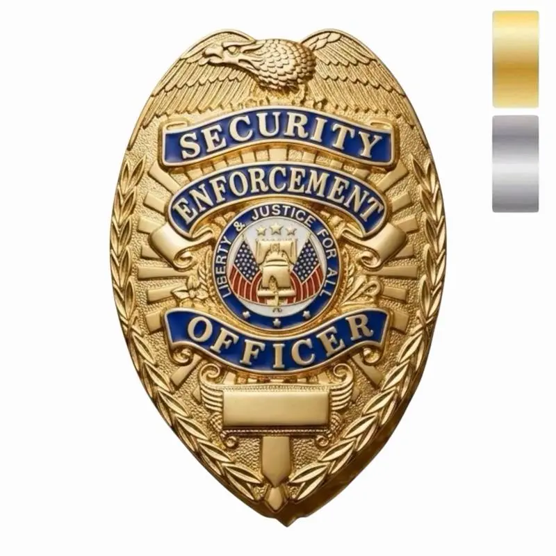 Rothco Deluxe Security Enforcement Officer Costume Badge - Gold or Silver Finish Collector’s Edition, High-Quality Plain Metallic Shield, Pin-Back Collectible Pins, Cosplay Gear, Ideal for Display or Unique Gift, "Not for Official Use"