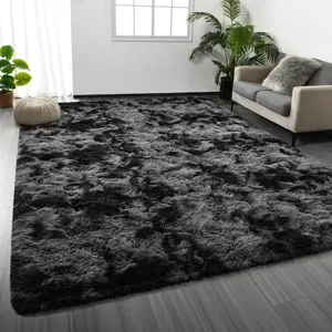 Soft Monochrome Plush Fuzzy Rug for Bedroom and Living Room, Comfortable Floor Covering, Adds Texture to Decor, Ideal for Modern Home Decor