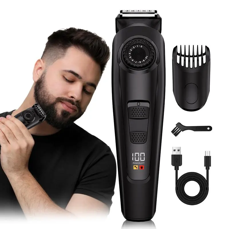 Electric Beard Trimmer for Men, Digital Beard Trimmers, 1 Box USB Rechargeable Mustache Trimmer, Portable Beard Shaver for Men, Facial Hair Trimmer, Men's Gift