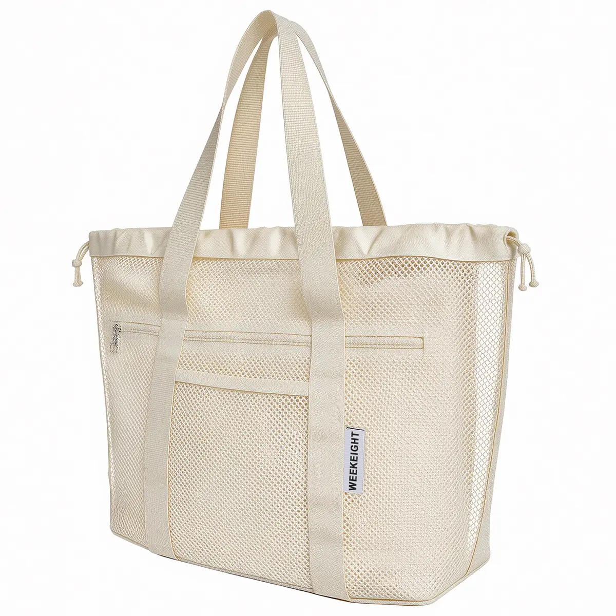 B2LOVER Large Capacity Beach Mesh Tote Bag with Waterproof Storage Pouch Bath Bag Portable Foldable Drawstring Bath Travel Toiletry Bag Gym Swim Storage Organizer Multi-Purpose Ventilated Lightweight Shopping Bag Slouchy Tote Outdoorfun Summerwins