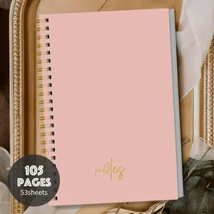A5 Coil Notebook, Waterproof Transparent Cover, Thick Pages, Diary, Planner, Meeting Notes, Study Office Journal, Elegant Stationery for Girls