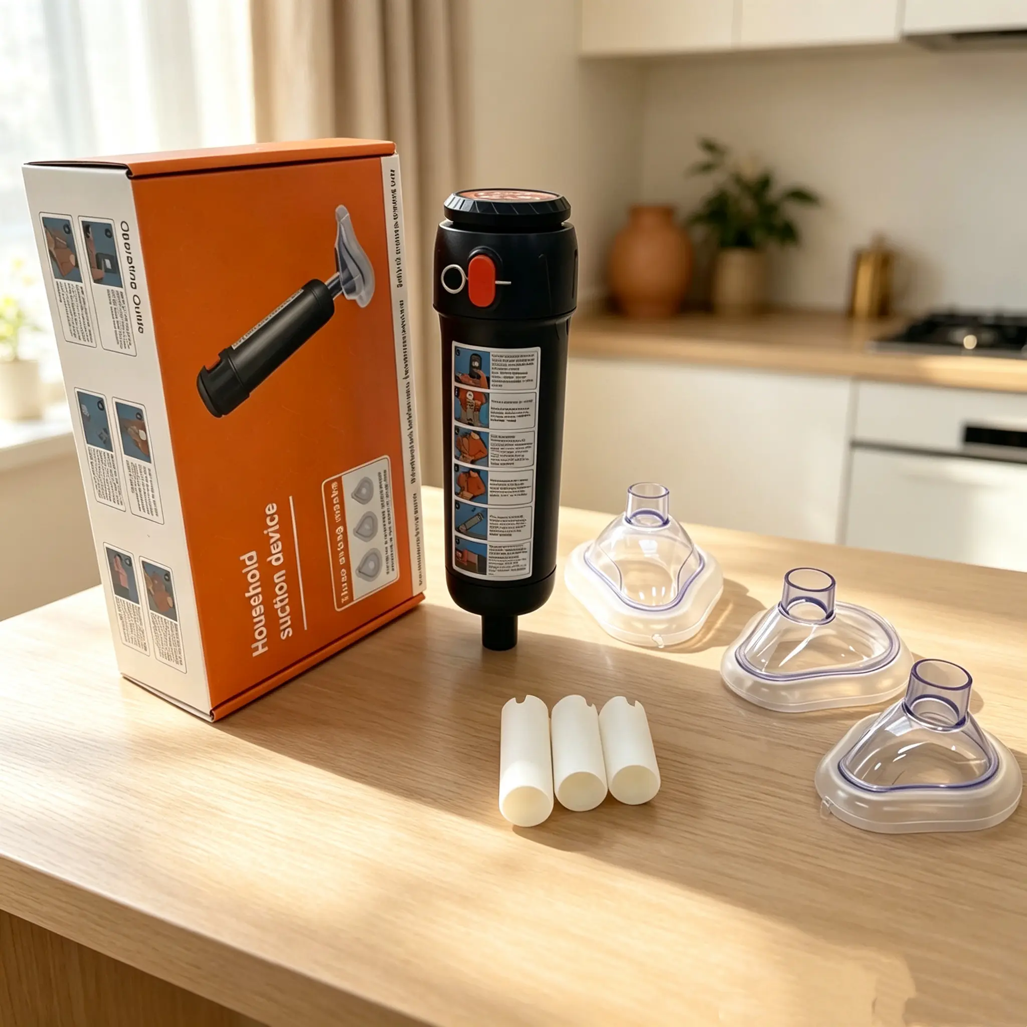 Handheld Compact Emergency Suction Pump Kit, Emergency Pump for Home Safety, Camping & Hiking Outdoor Use