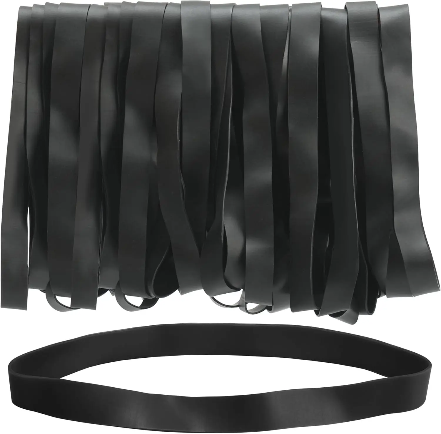 LotFancy Large Rubber Bands, 30Pcs Size #107 Big Wide Elastic Bands, Heavy Duty Black Long Rubber Bands for Office Supplies