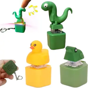 Lizard Button Keychain with Rechargeable LED Light & Realistic Croak-Color-Changing Fun Toy for Kids & Adults,TikTokShop BlackFriday 1pc