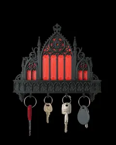 WiiN Studio Sanctuary Gothic Key Holder, 3D Printed Space-Saving Wall Organizer for Home Decor