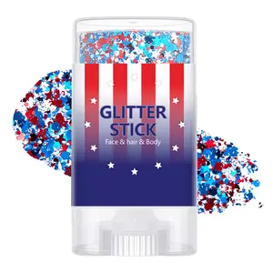 Patriotic Sparkle Glitter Stick | 4th of July Must-Have Body & Hair Glitter.Red White Blue Glitter Stick, Perfect for Independence Day Parade & Party.4th of July Glitter Stick (3pk) Patriotic Glitter Stick for Face & Body Waterproof Body Glitter Gel Stick