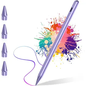 Stylus Pen for iPad, Palm Rejection &  Adsorption, iPad Pencil Work for iPad Pro 11/12.9/13, iPad 6-10, iPad Air M2/5/4/3, iPad Mini 6/5 Gen, for 2018-2024 iPad, Purple