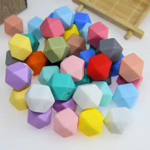【RayRayDIY】20pcs Cross-border silicone  14 hexagonal silicone octagonal beads DIY pacifier chain batch