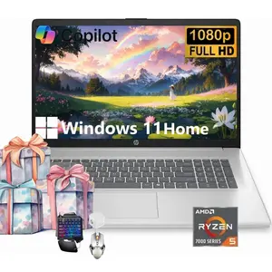 HP 17.3" Student&Business Laptop | Win11 Home | Numeric Keyboard | 32GB RAM | 512GB SSD | Copilot AI | Ryzen 5 7430U | Type-C | Bundle Accessory