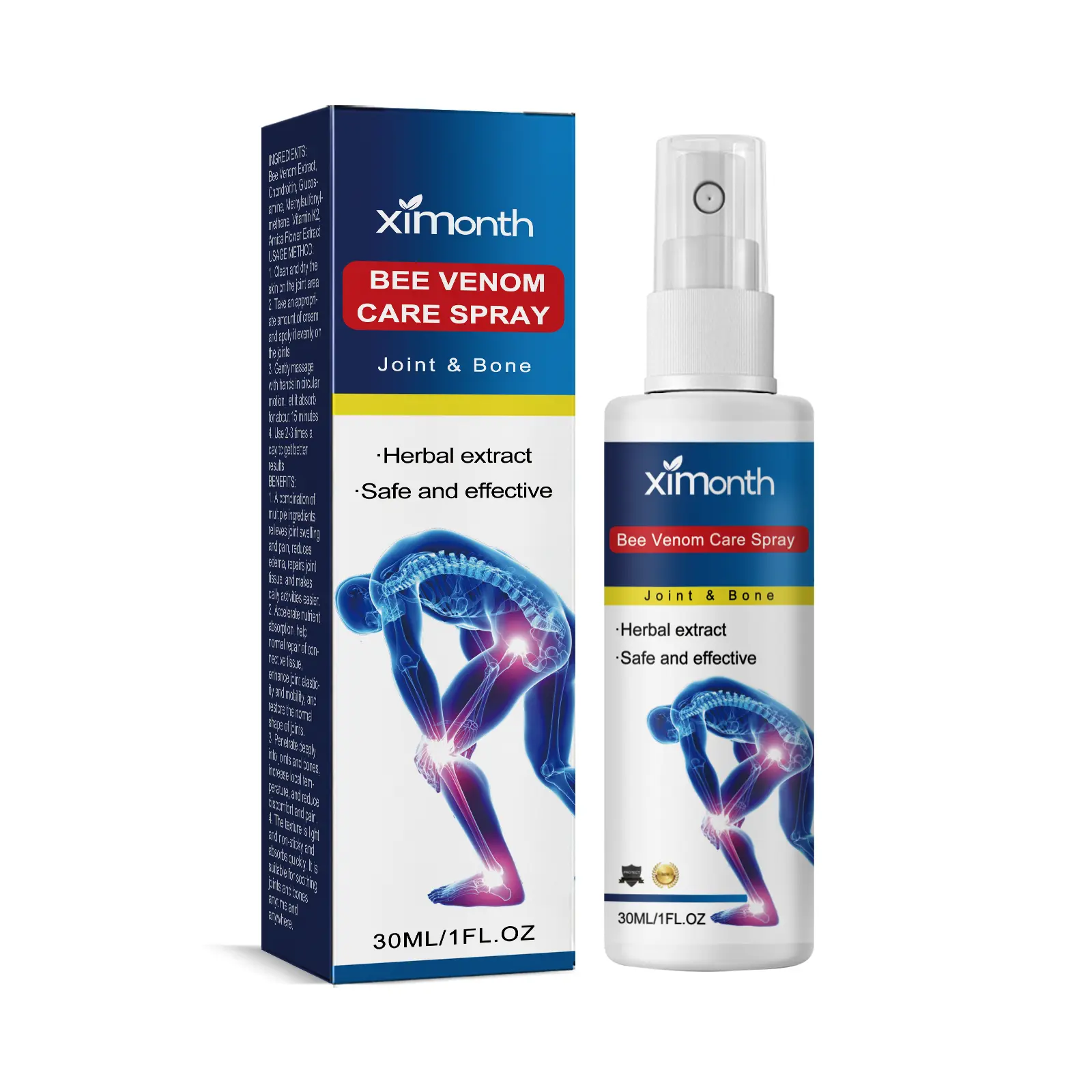 Bee Venom Joint & Muscle Spray, Soothing Cooling Gel Relief for Inflammation & Aches, Natural Extracts for Work & Outdoors - 30ml Portable Size
