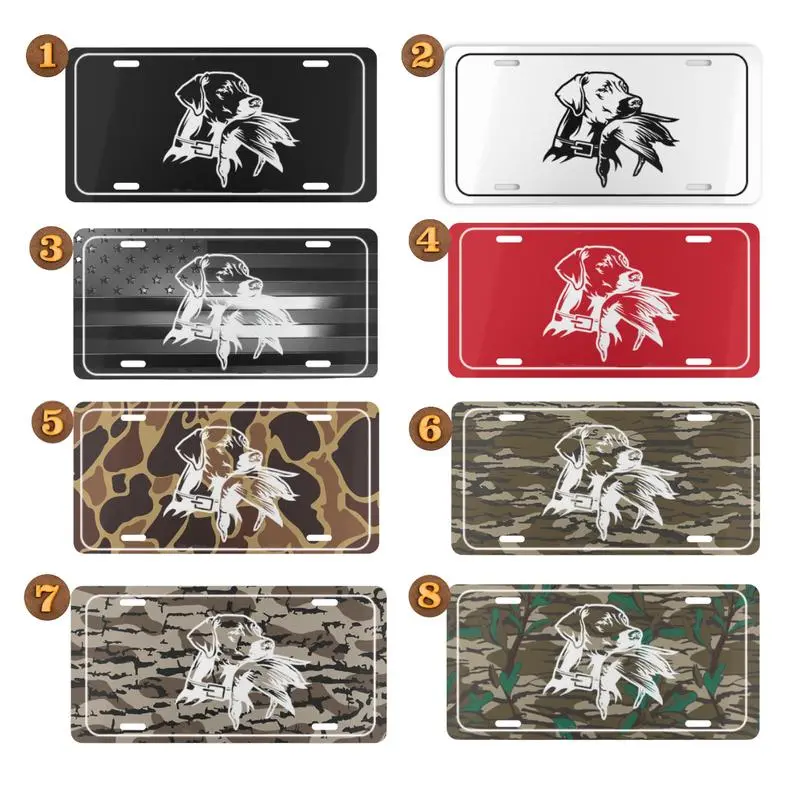 Duck Dog Hunting Camouflage With Logo License Plate, Many options, truck accessories, Car tags, front license plate for trucks, custom license plate