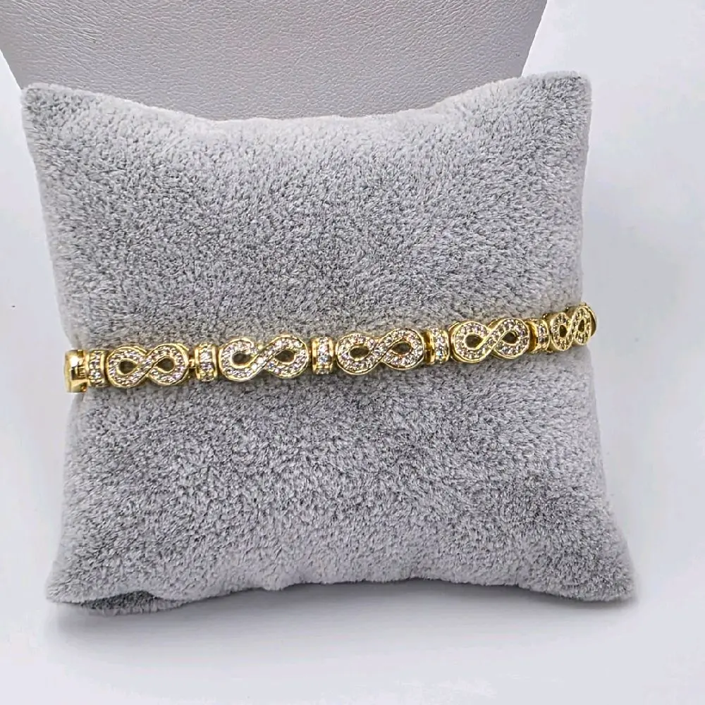 Gold-Tone Infinity Cuff Bangle, Sparkling Open Cuff Bracelet, Elegant Fashion Jewelry Accessory for Party and Special Events, Bracelets Jewelry, Fashion Jewelry Party