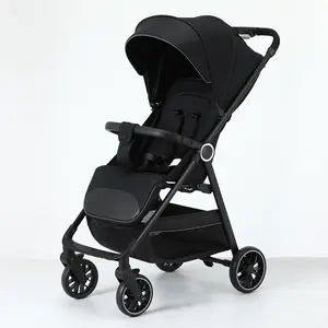 Lightweight Baby Stroller, All-Round Stroller for Babies 0-3 Years Old: One-Click Fold, Zippered Extended Sun Canopy, Only 11.68 lbs, Features Large Storage Basket,  Suitable for Travelling