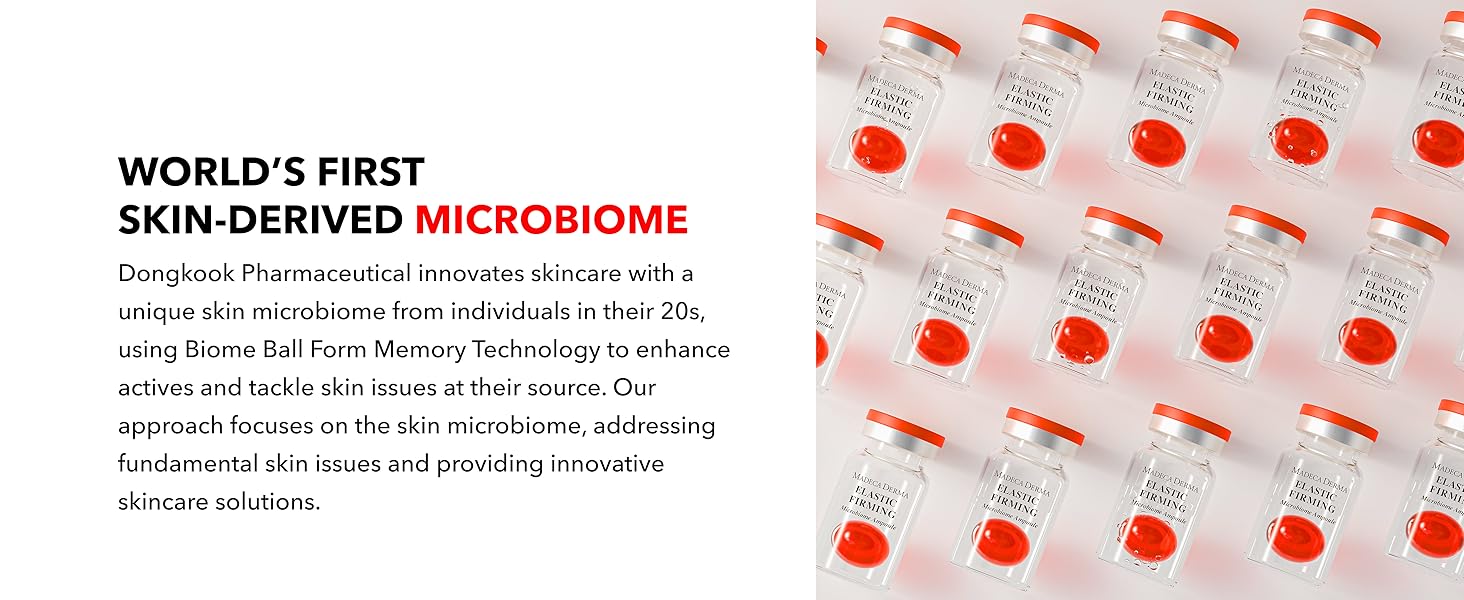 [Madeca Derma] 5 pcs of Elastic Firming Microbiome Ampoules, Postbiotics, Korean pharmaceutical skincare, Anti-aging, wrinkle treatment, age defying serum, skin barrier care, collagen peptides