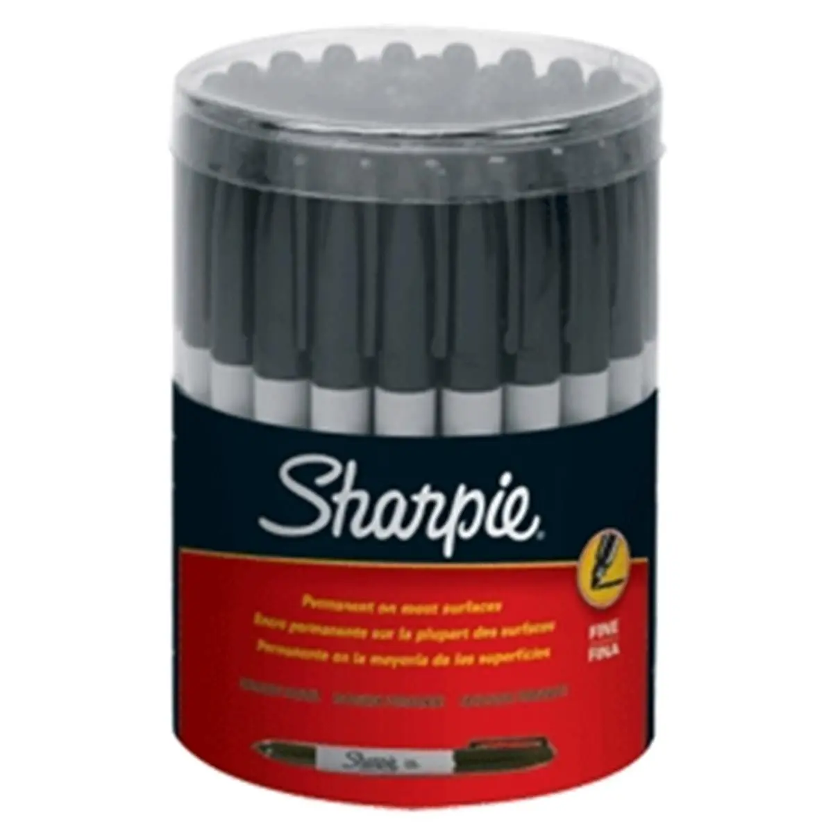 Sharpie Pen-Style Black Fine Tip Permanent Markers, AP Nontoxic, Fade-Resistant, Quick-Drying Alcohol Ink Tools for Most Surfaces, 36 Ct Canister Pack (Scrapbooking, DIY Projects)