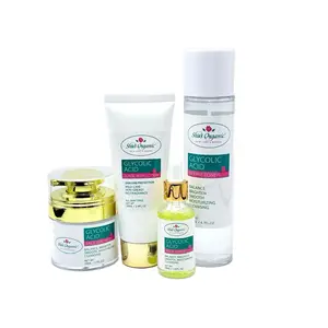 Glycolic Acid Skin Repair set with Citric Acid, fruit extracts. Acne Serum - For Acne Scars and Skincare Repair. Black heads mover, blemish exfoliate repairs pore shrinkage Radiant Smoother