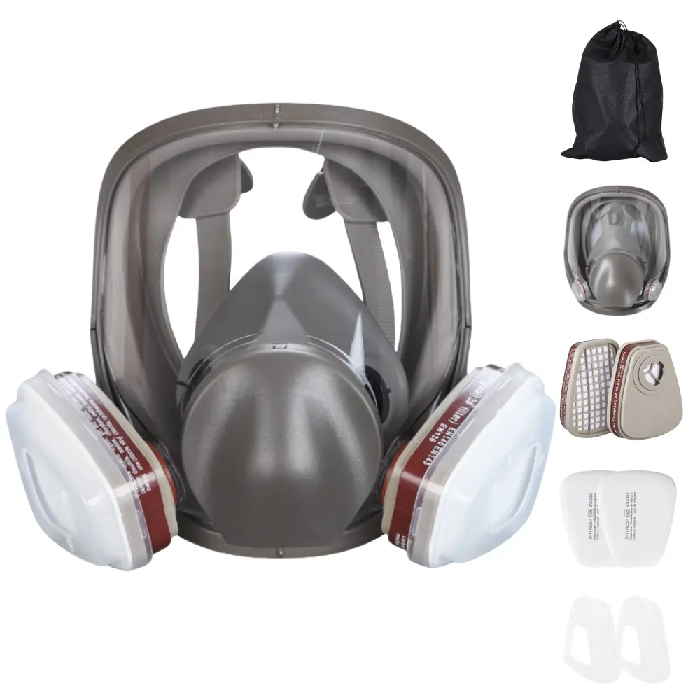 Reusable Full Face Mask with Filter Cotton, Anti-Fog Multi-Functional Large Vision Virus Protection, Dustproof Protective Mask for Painting Woodworking Construction, Dustproof Safety Mask