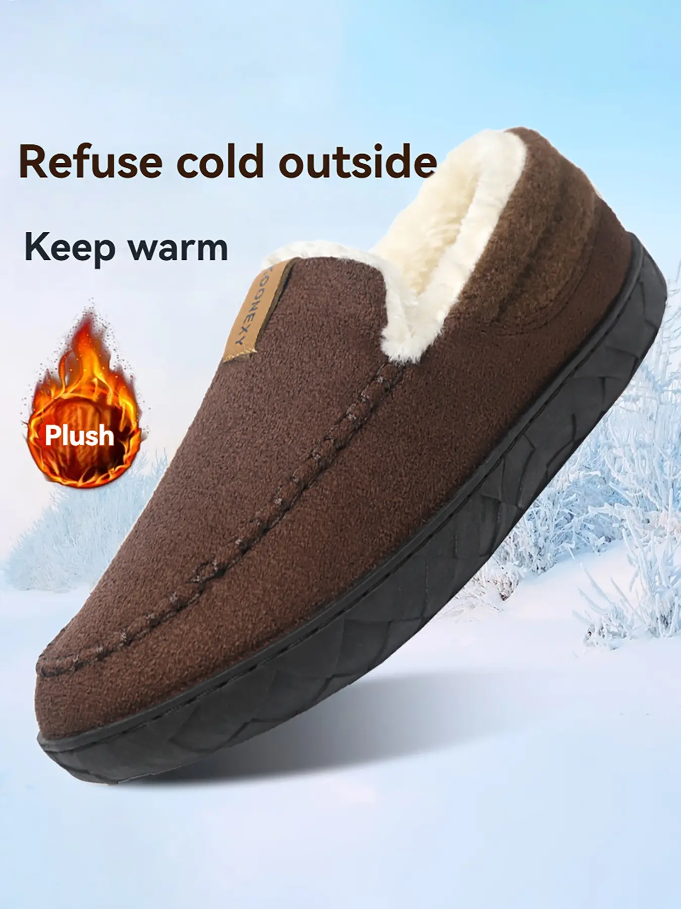 Men's Indoor Outdoor Home Slipper Shoes, Casual Comfortable Footwear, Velcro Closure Design, Ideal for Daily Wear & Leisure Activities, Indoor Warm Slippers